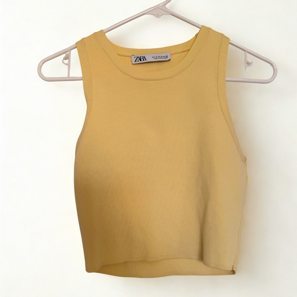Zara Pastel Yellow Crop Top